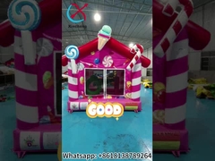 Коммерческий класс Внешний Внутренний Надувный Отскакивающий Дом Розовый Конфеты Дом Надувный Прыгающий Замок