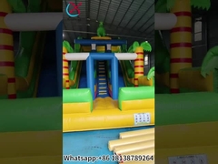 Коммерческие надувные горки пальмовые надувные двойные сухие горки на открытом воздухе