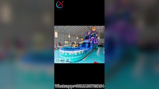 Надувная водная горка «Осьминог» для летнего развлечения
