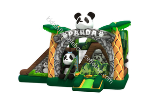 Комбинированное прекрасной раздувной панды тематическое с двойным скольжением около мультфильма панде хвастуна раздувного в комбинированном