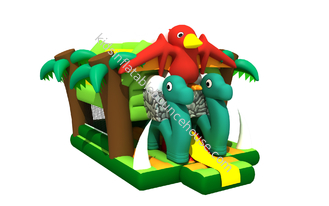 Детей змейки леса птицы дом прыжка комбинированных тематических раздувной/красочный раздувной дом Dino скача