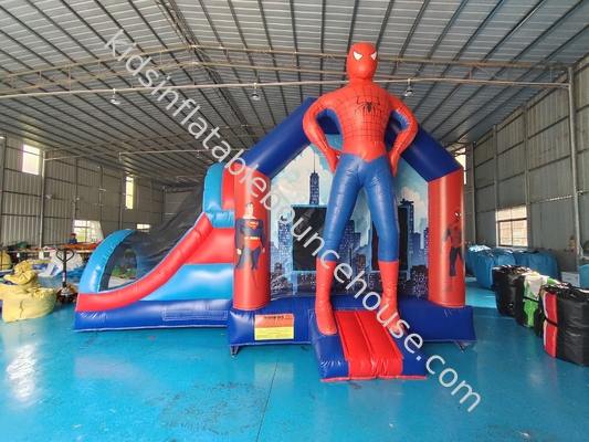 Изготовление скакалка надувный вышибальщик комбинированный с слайд SpidermMan Castle