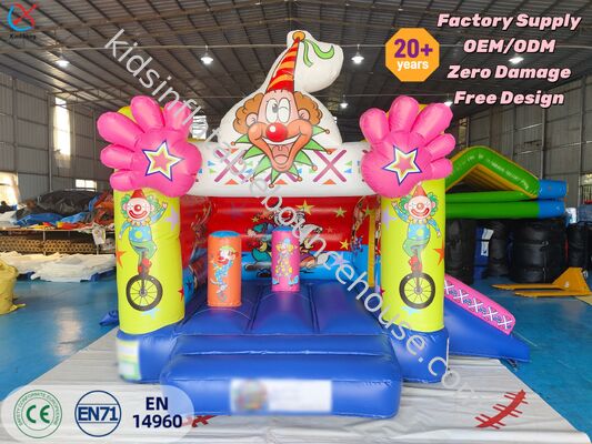 Small Size Carnival Jumping Castle Clown Themed Inflatable Bounce House For Kids