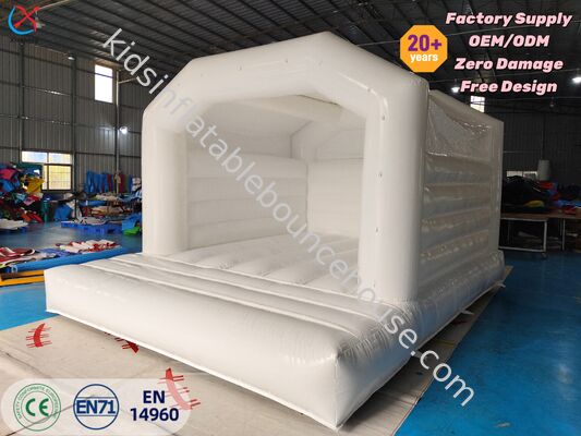 Commercial Wedding White Castle Inflatable Bounce House 5m For Party